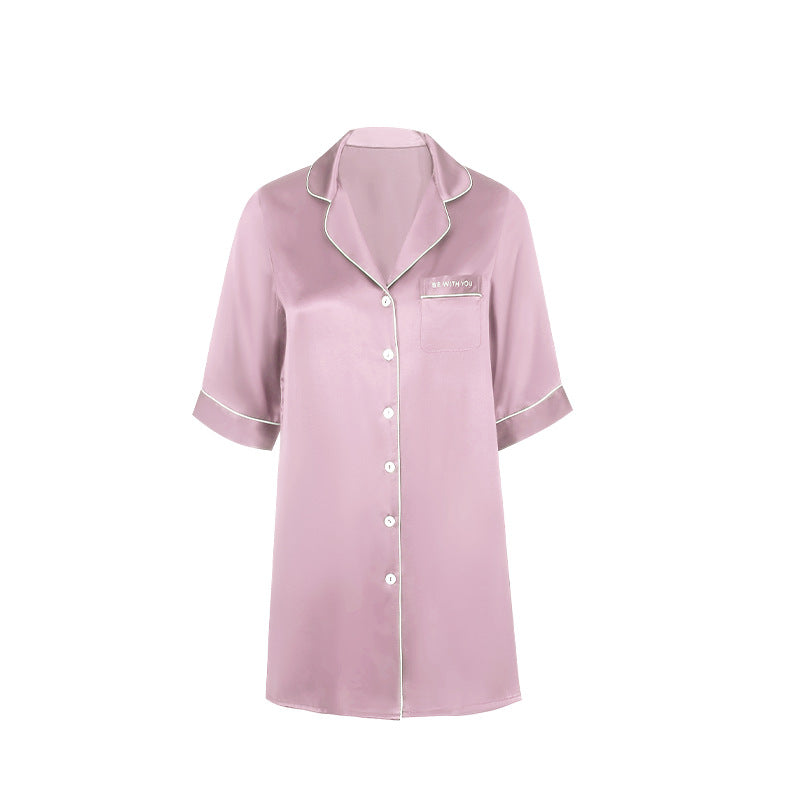 Midnight Letter Silk Night Shirt